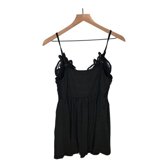Sexy Contrast Lace V-Neck Cami Top Spaghetti Strap Tank V Neck Black Size Small - Picture 4 of 12